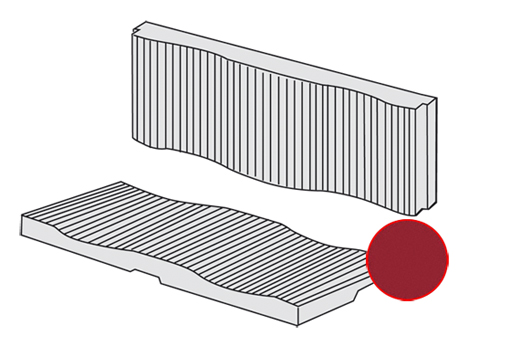 Achterbank bekleding, Karmann Ghia, achter, 8.55-7.71, rood