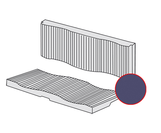 Achterbank bekleding, Karmann Ghia, achter, 8.55-7.71, blauw