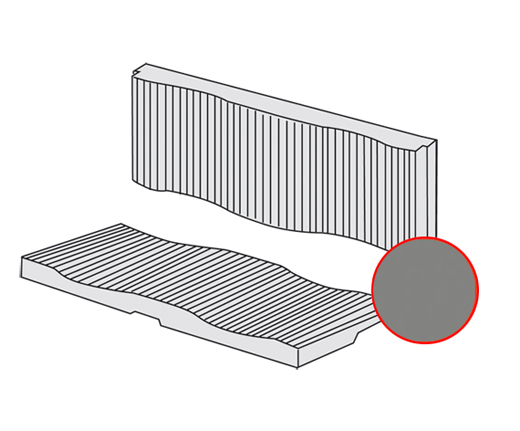 Achterbank bekleding, Karmann Ghia, achter, 8.55-7.71, grijs