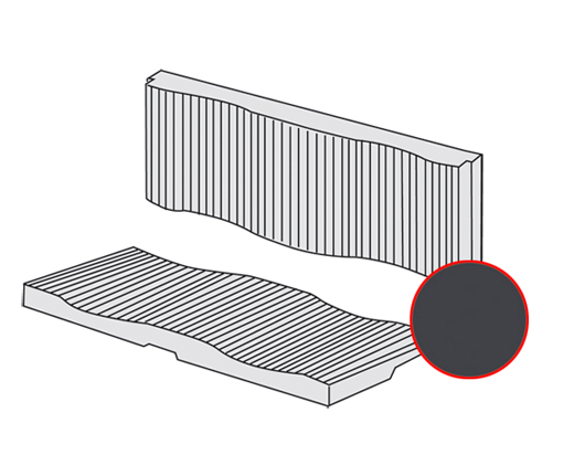 Achterbank bekleding, Karmann Ghia, achter, 8.55-7.71, zwart