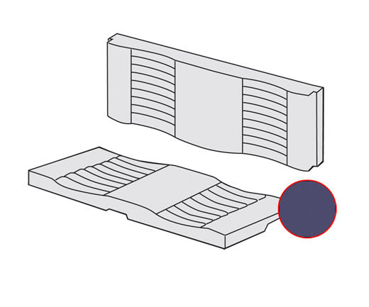 Achterbank bekleding, Karmann cabrio, achter, 8.55-7.71, blauw