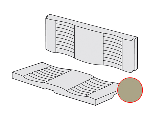 Achterbank bekleding, Karmann cabrio, achter, 8.55-7.71, beige