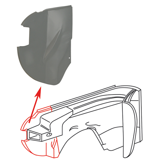Wheel house, front part, 8.59-7.74, left