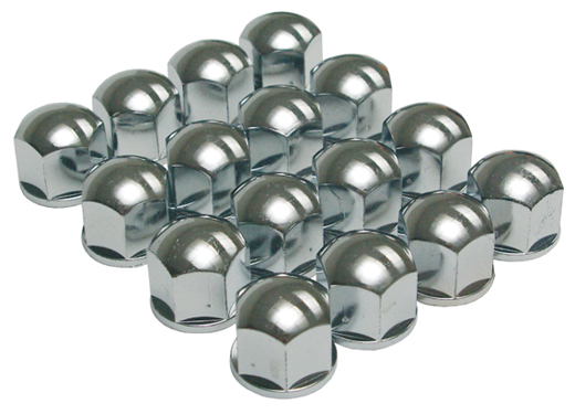 Wielbout kapjes, Chroom, 19 mm, 16 stuk