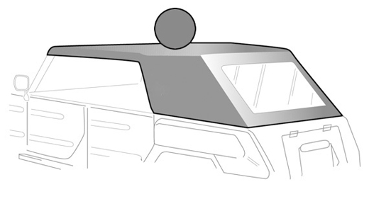 Cabrio kap, Typ 181, 69-79, Vinyl, grijs