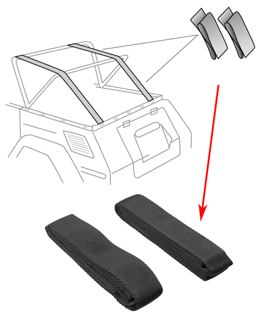 Geleide riemen, cabrio kap,Typ 181, Paar