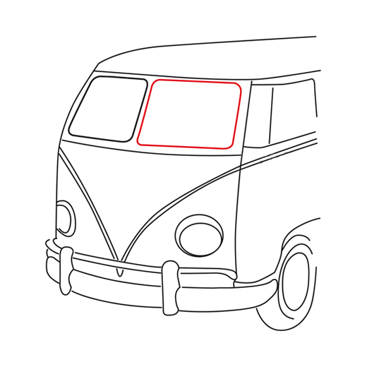 Front window seal, left, T1, -7.67