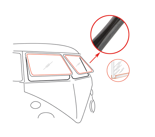 Seal, frame/window, Bus T1, Safari