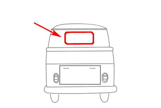 Rear window seal, Bus T1, 63-79, no moudling groove