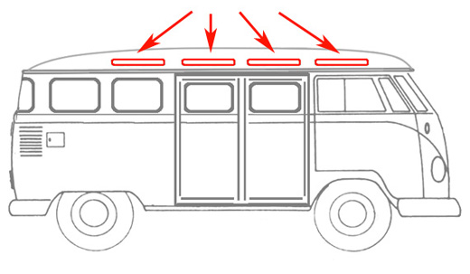 Roof-light seal, Bus T1