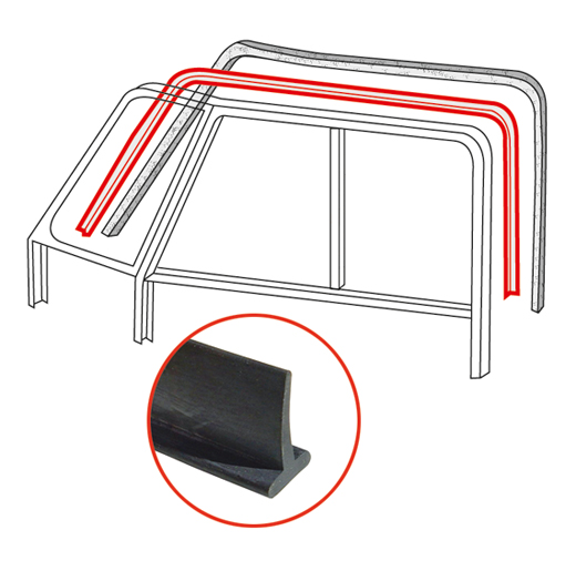 Seal, door window frame, upper, 1.53-7.67, pair