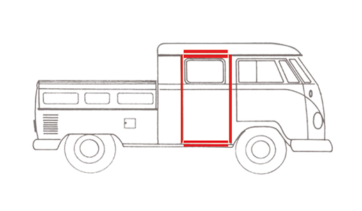 Door seal, double cab, rear, Bus T1, 8.57-7.67