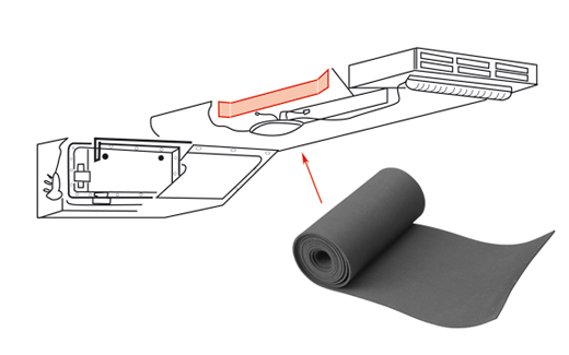 Dichtung, an der Luftklappe seitlich