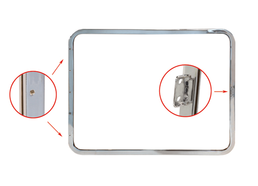 Frame, pop-out, zijkant, chroom