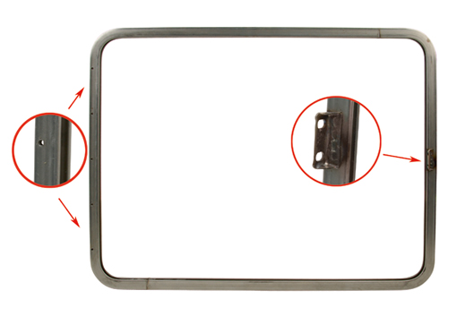 Frame, pop-out, zijkant, onbehandeld