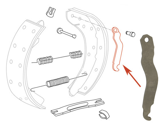 Handbrake cable lever, left, Bus T2 1.73-7.79
