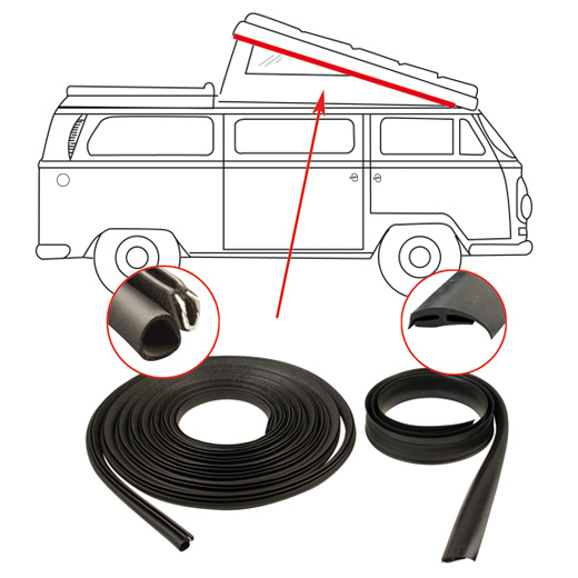 Dichtung, groes Dach, vorne, Bus T2 8.67-7.73
