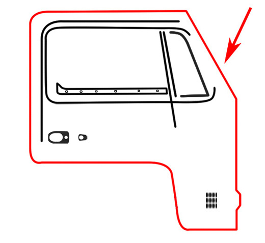 deur rubber, rechts, 8.67 - .79 (Top-quality)