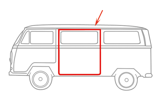 Sliding door seal, left