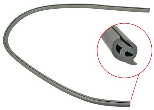 Rubber, deur frame boven schuifdeur, grijs