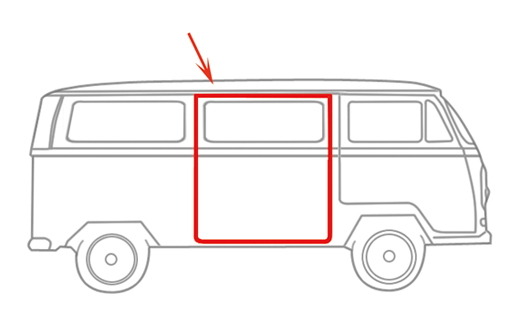 Schuifdeur rubber, rechts