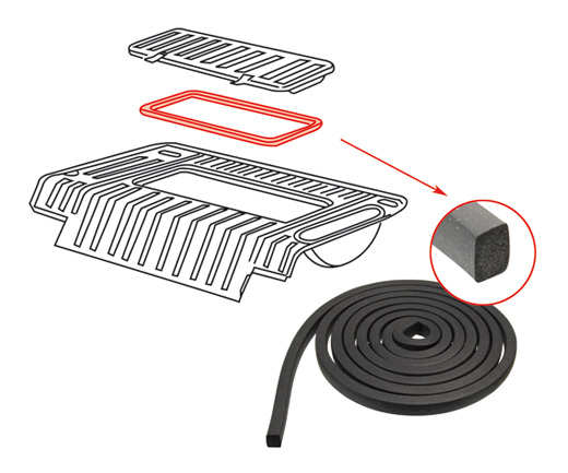 Rubber, motor klep, boven, 1.7-2.0