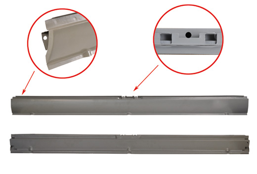 Dorpel, zijkant, kompleet, onder klapdeuren, .50-6.63