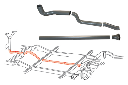Heater-tube set, complete, 5-pieces, Bus T1, -7.67