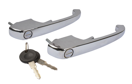 Trgriff satz mit 2 Schlsseln, Chrom, Bus T2, Kbel