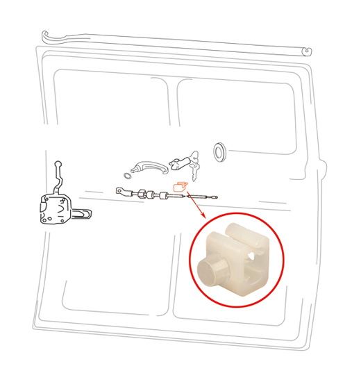 Clip voor stang slotmech. schuifdeur