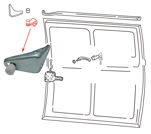 Rollenfhrung, Schiebetr rechts, oben