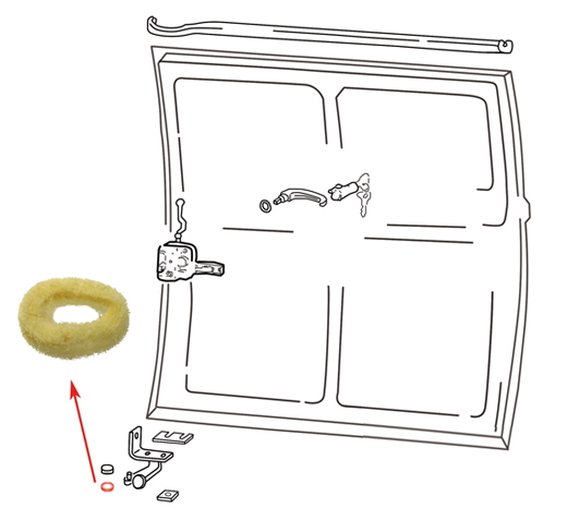 Filzring fr Leitrolle, oben und unten