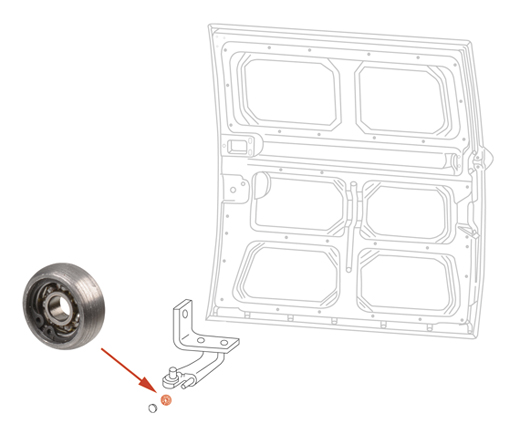 Leitrolle lager, Rollenfhrung, unten, 8.76-7.79