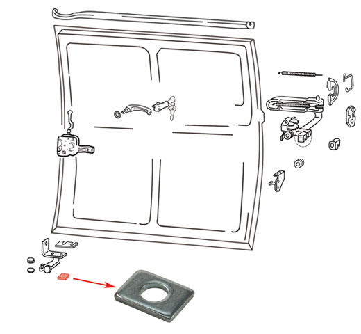 Vierkantscheibe, Rollenfhrung unten