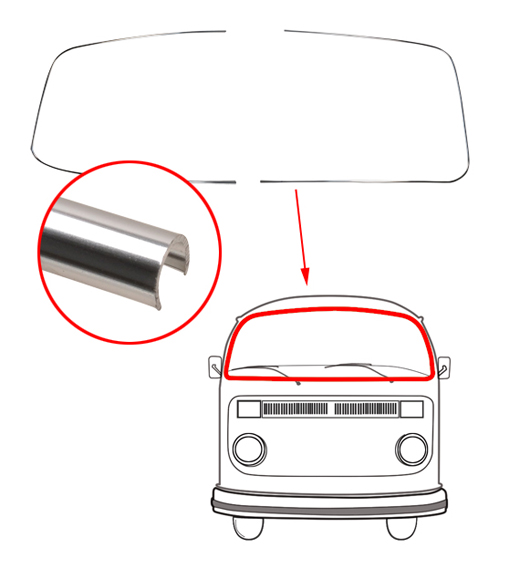 Zierrahmen Alu, Frontscheibe, T2, 8.67-7.79