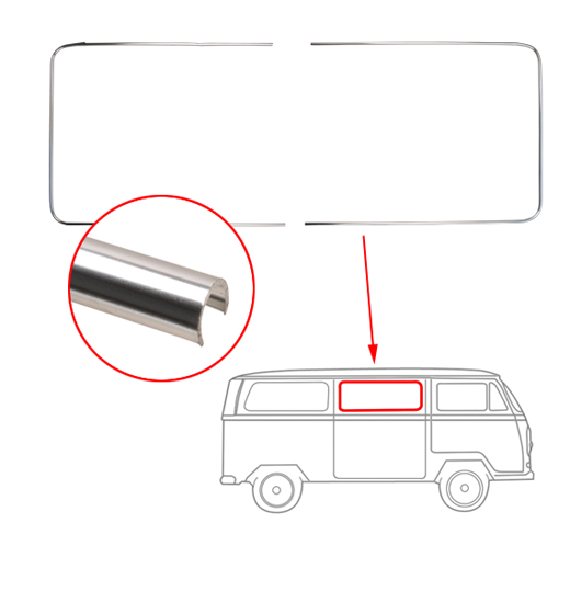 Zierrahmen Alu, Seitenfenster, Mitte, T2, 8.67-7.79