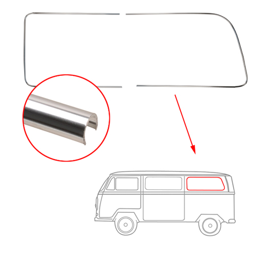 Moulding, aluminium, side window rear left, T2, 67-79