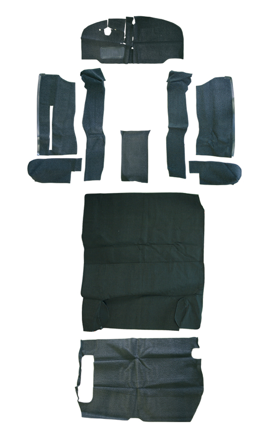 Tapijtset T2 zwart compleet, stoel voorin 8.67-7.72