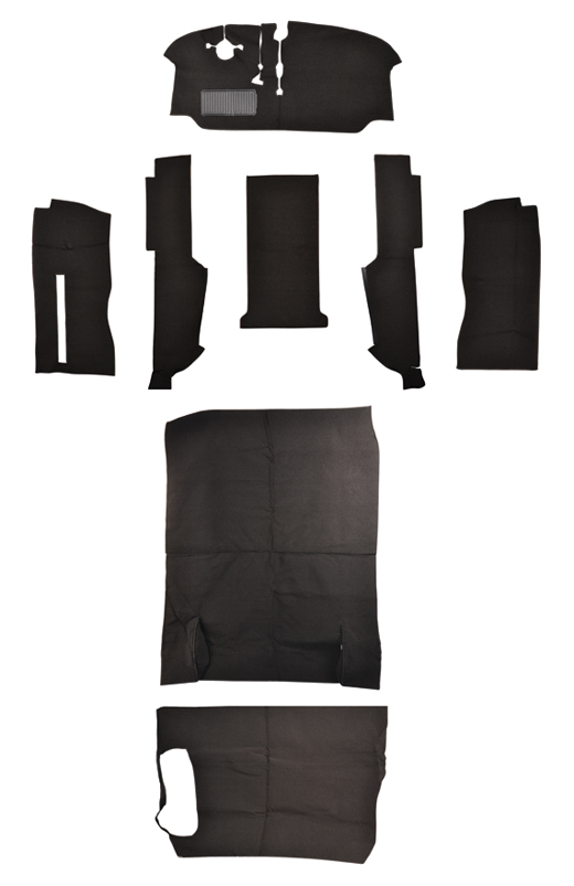 Tapijtset T2 zwart compleet, stoel voorin 8.72-7.79