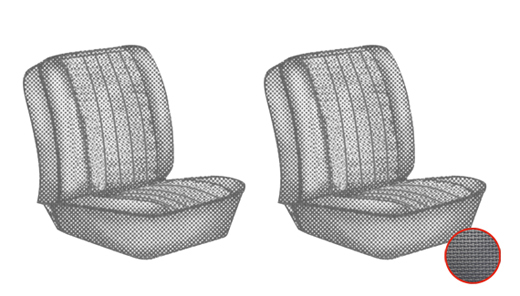 Stoelbekleding, voorstoelen, 67-73, zwart