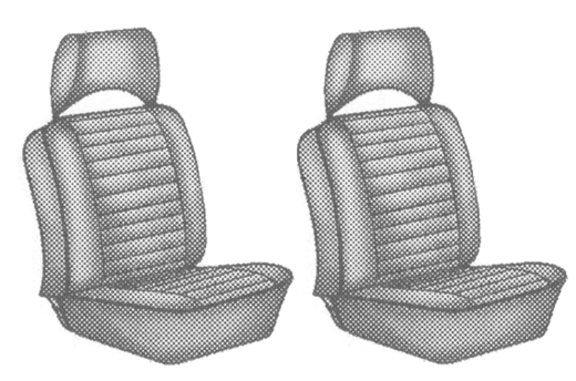 Stoelbekleding, voorstoelen, 73-76, zwart