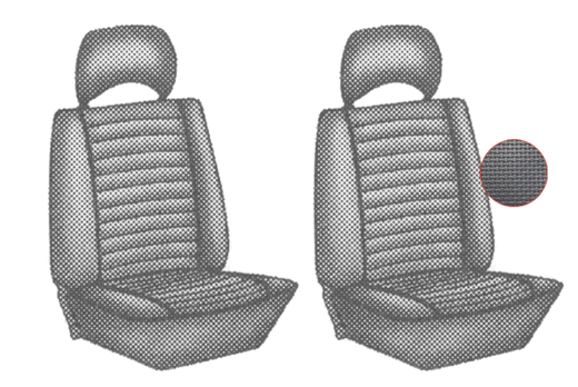 Stoelbekleding, voorstoelen, 76-79 zwart