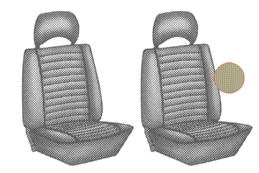 Stoelbekleding, voorstoelen, 76-79 beige