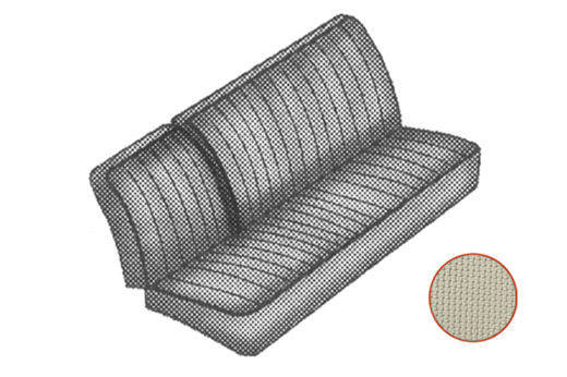 Centrale bank 3/4 bekleding, 50-66, gebroken wit