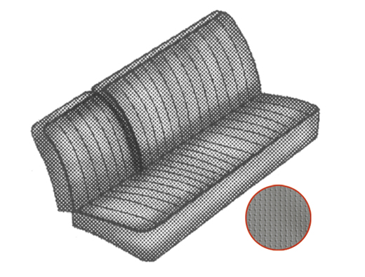 Seat upholstery, 3/4 central bench, 66-67, grey