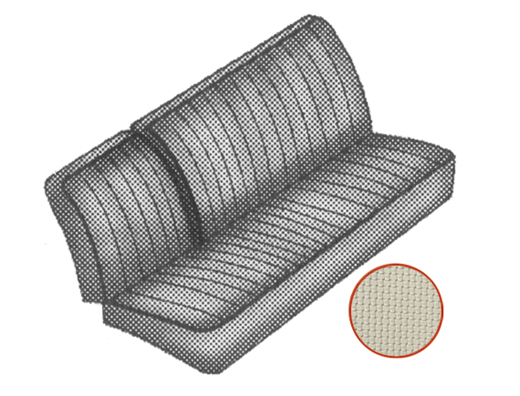 Seat upholstery, 3/4 central bench, 66-67, off-white