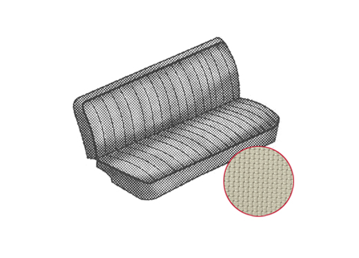 Achterbank bekleding, double cab, 64-73, gebroken wit