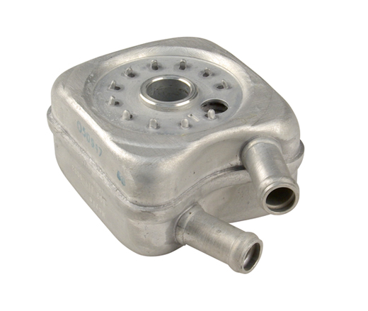 Oil cooler, under the oil filter