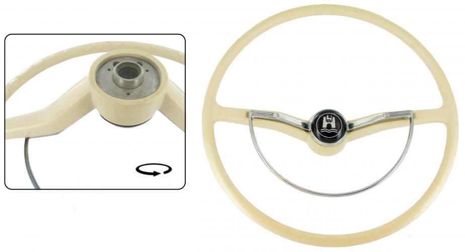 Stuur, compleet, 8.59-7.71, ivoor