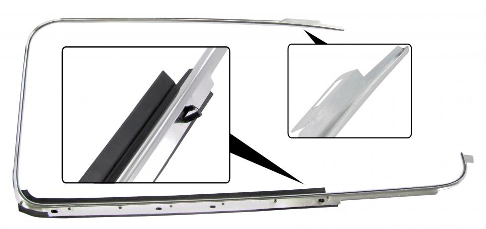 Deurraamrubber chroom lijst rechts, type 3